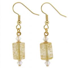 ベネチアングラス(ムラノガラス)　ピアス　カ・ドーロ　ムラノ　バレル　ピアス