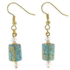 ベネチアングラス(ムラノガラス)　ピアス　カ・ドーロ　ムラノ　バレル　ピアス