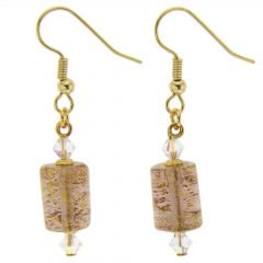 ベネチアングラス(ムラノガラス)　ピアス　カ・ドーロ　ムラノ　バレル　ピアス