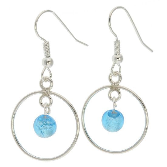 ベネチアングラス(ムラノガラス)　ピアス　ドロップオブレイン　ムラノ　ダングル　ピアス