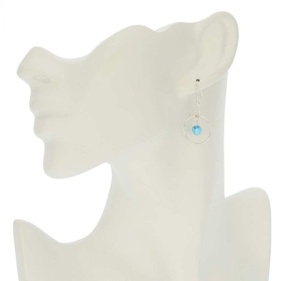 ベネチアングラス(ムラノガラス)　ピアス　ドロップオブレイン　ムラノ　ダングル　ピアス