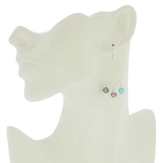 ベネチアングラス(ムラノガラス)　ピアス　ムラノ　ドロップダングル　ピアス