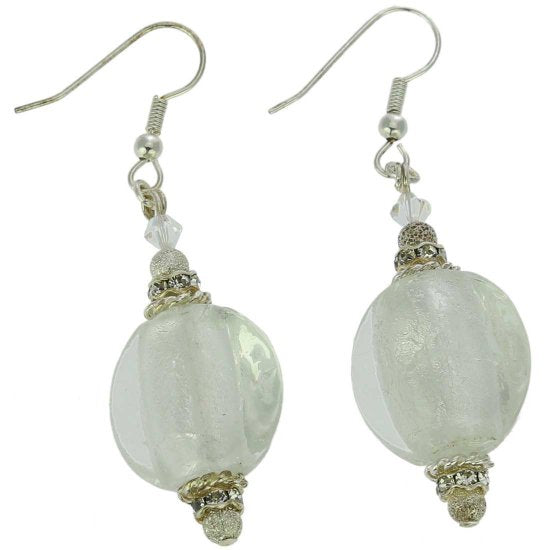 ベネチアングラス(ムラノガラス)　ピアス　シルバームーンライト　ムラノ　ピアス