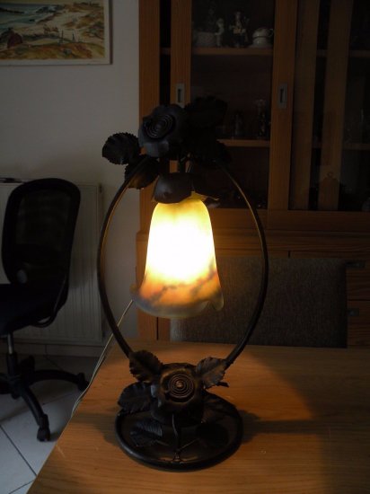 69	ミューラー兄弟　アールヌーボー　ガラスペーストランプ　1900年