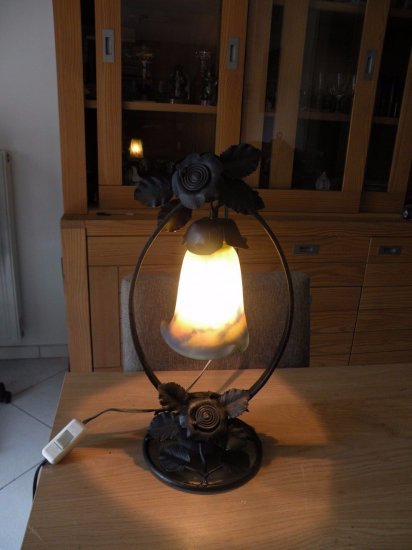 69	ミューラー兄弟　アールヌーボー　ガラスペーストランプ　1900年