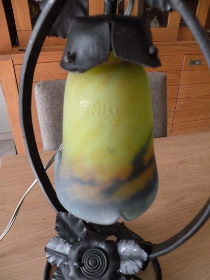 69	ミューラー兄弟　アールヌーボー　ガラスペーストランプ　1900年