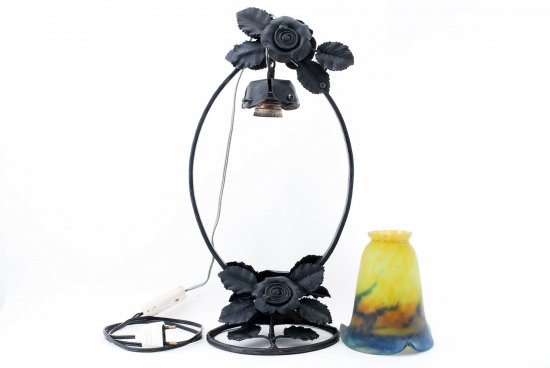 69	ミューラー兄弟　アールヌーボー　ガラスペーストランプ　1900年