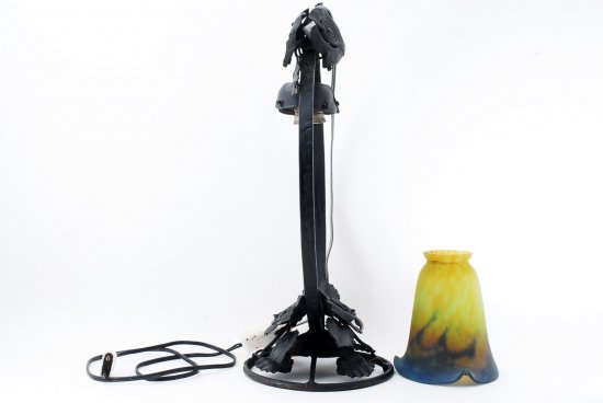 69	ミューラー兄弟　アールヌーボー　ガラスペーストランプ　1900年