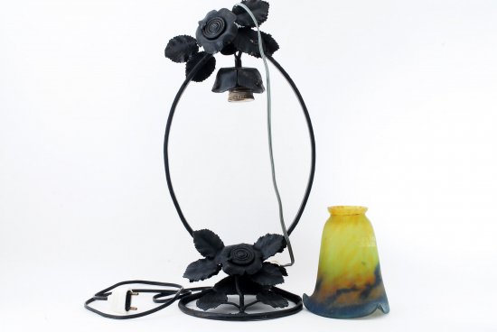 69	ミューラー兄弟　アールヌーボー　ガラスペーストランプ　1900年