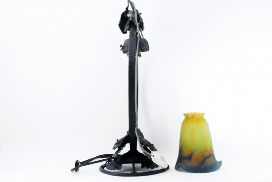 69	ミューラー兄弟　アールヌーボー　ガラスペーストランプ　1900年