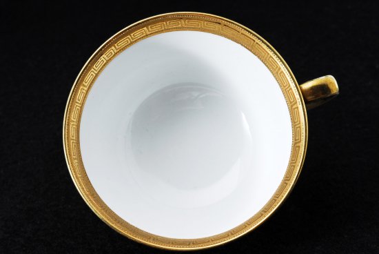 オールドノリタケ　金縁花柄グリーン　カップ＆ソーサー＆プレート