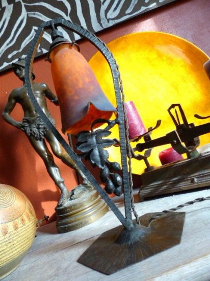 76	ミューラー兄弟　アールデコ　チューリップガラスペーストランプ　ドーム期（1930年）