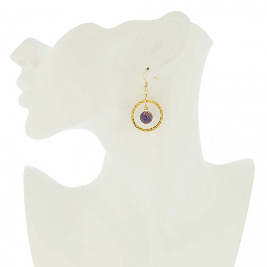 ベネチアングラス(ムラノガラス)　ピアス　ソンメルソ ベネチアン　サークル　ピアス