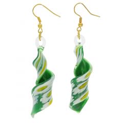 ベネチアングラス(ムラノガラス)　ピアス デイジースパイラル　ピアス