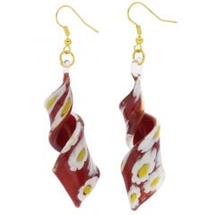 ベネチアングラス(ムラノガラス)　ピアス デイジースパイラル　ピアス