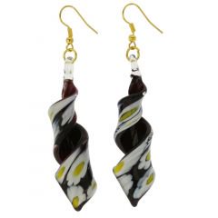 ベネチアングラス(ムラノガラス)　ピアス デイジースパイラル　ピアス