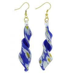 ベネチアングラス(ムラノガラス)　ピアス デイジースパイラル　ピアス