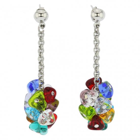 ベネチアングラス(ムラノガラス)　ピアス プレチオーサ　ムラノガラス　ピアス