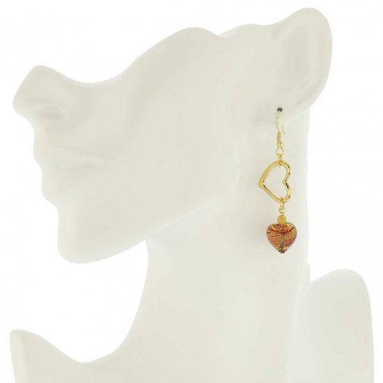 ベネチアングラス(ムラノガラス)　ピアス カ・ドーロカ　ベネチアンハート　ピアス