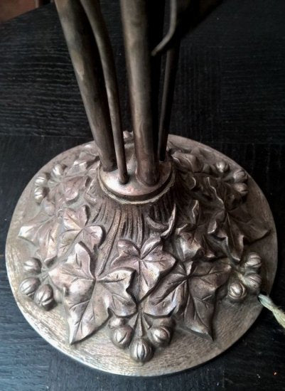 ミューラー兄弟　オレンジシェードのアールヌーボーテーブルランプ