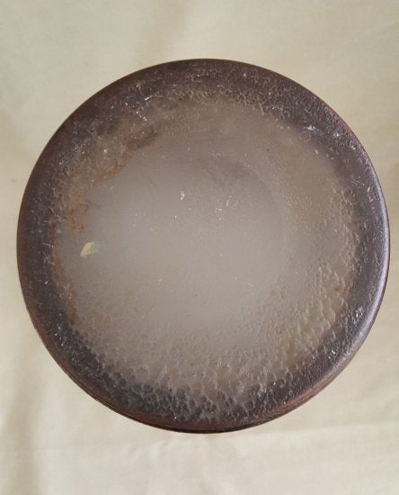 79	ミューラー兄弟　リュネヴィル　大きなガラス花瓶　湖とボートの風景