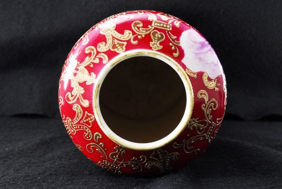 オールドノリタケ ニッポン 金盛上花図紋 花瓶