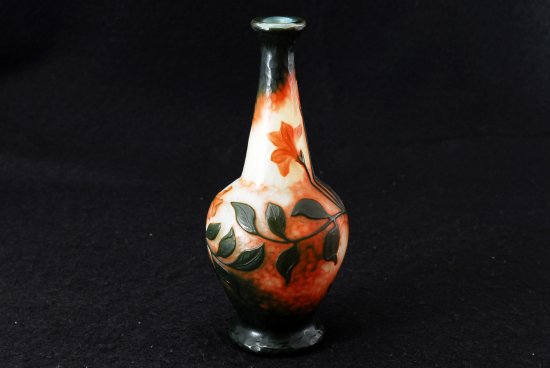 ドーム兄弟（ナンシー）マルトレ技法　橙花文様　花瓶