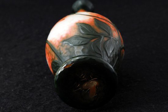 ドーム兄弟（ナンシー）マルトレ技法　橙花文様　花瓶