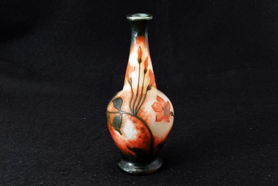 ドーム兄弟（ナンシー）マルトレ技法　橙花文様　花瓶