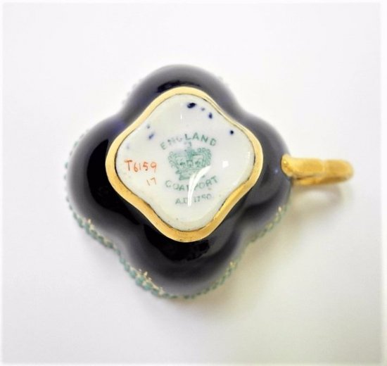 109	コールポート　アンティーク　金・青・緑のポセリンデミタスカップ＆ソーサーセット　T6159