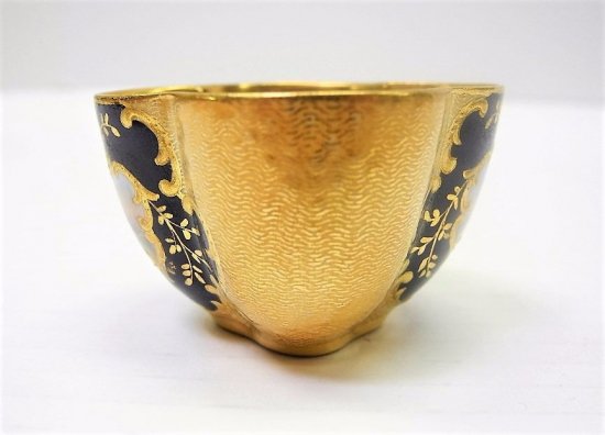 110	コールポート　アンティーク　ハンドペイントゴールド　ポセリンデミタスカップ＆ソーサーセット