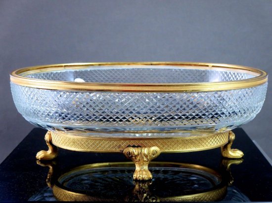 445	バカラ　オルモルブロンズ　カットクリスタルセンターピース　1915年