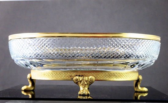 445	バカラ　オルモルブロンズ　カットクリスタルセンターピース　1915年