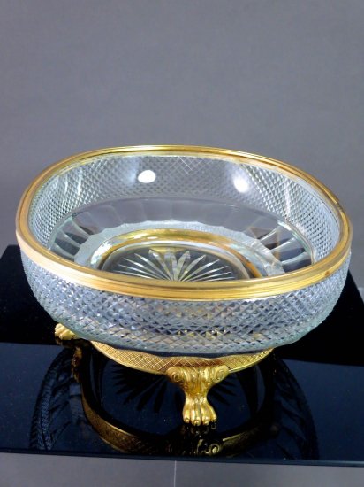 445	バカラ　オルモルブロンズ　カットクリスタルセンターピース　1915年