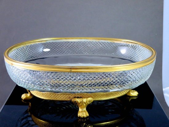 445	バカラ　オルモルブロンズ　カットクリスタルセンターピース　1915年