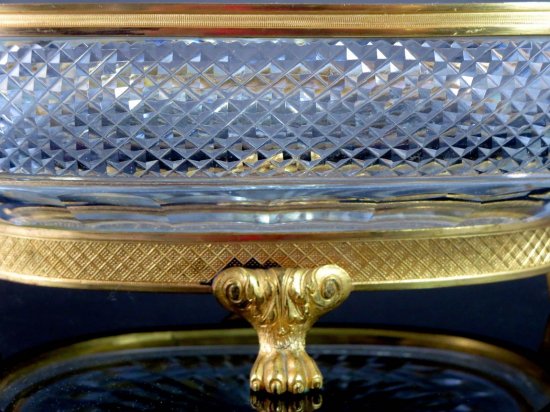 445	バカラ　オルモルブロンズ　カットクリスタルセンターピース　1915年