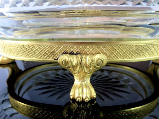 445	バカラ　オルモルブロンズ　カットクリスタルセンターピース　1915年