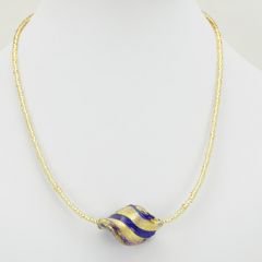 ベネチアングラス(ムラーノガラス)　ネックレス　ロイヤル　スパイラル　ネックレス