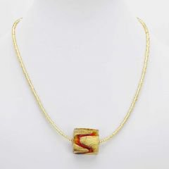 ベネチアングラス(ムラーノガラス)　ネックレス　ロイヤル　スクエア　ネックレス