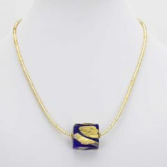 ベネチアングラス(ムラーノガラス)　ネックレス　ロイヤル　スクエア　ネックレス