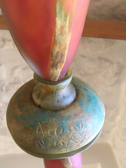 135	ドーム兄弟　非常に美しい花瓶　インテリアパッド　ガレ、ラリック期　1900年