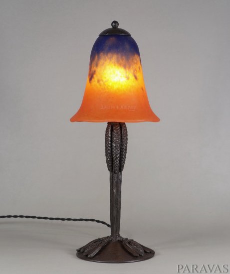 137	ルイス・カトナ＆ドーム　フランスアールデコランプ　ミューラー期　1930年頃