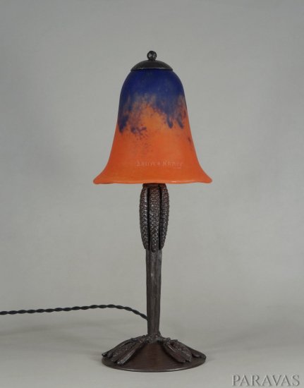 137	ルイス・カトナ＆ドーム　フランスアールデコランプ　ミューラー期　1930年頃