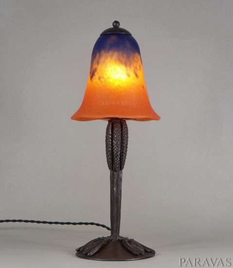 137	ルイス・カトナ＆ドーム　フランスアールデコランプ　ミューラー期　1930年頃