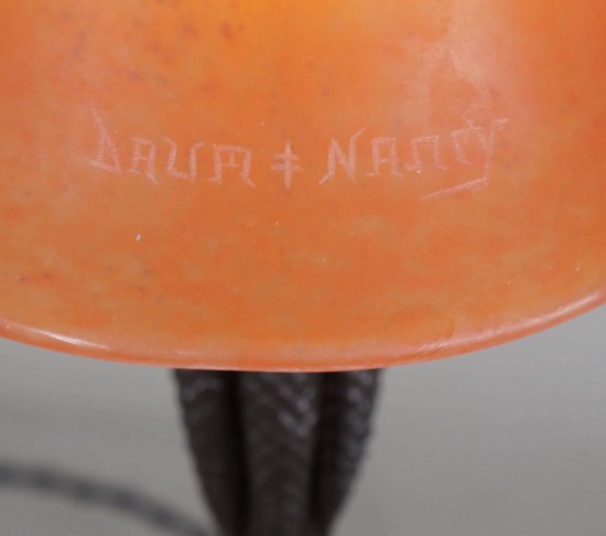 137	ルイス・カトナ＆ドーム　フランスアールデコランプ　ミューラー期　1930年頃