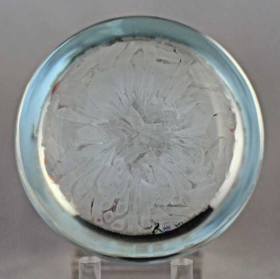 607	パースシャイアアートガラス　ミッレフィオーリケイン・オン・ラティチーノ　ペーパーウェイト