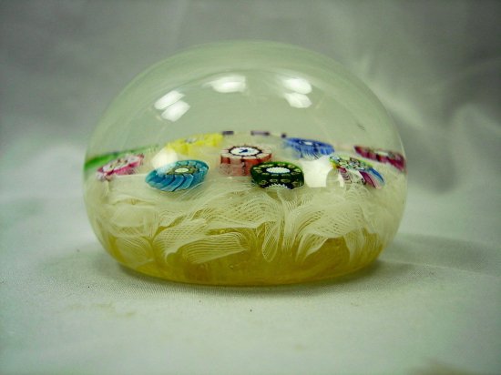 610	パースシャイアペーパーウェイト　ミッレフィオーリケイン　ラティチーノリボン　1975年