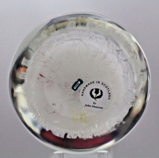 611	ベネチアングラス　ジョン・ディーコン　ラティチーノガラスペーパーウェイト　３匹の蝶