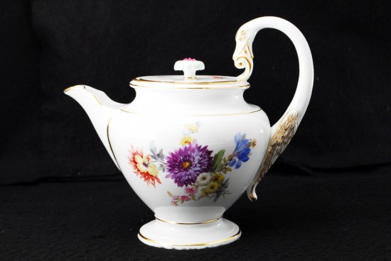 265 マイセン Meissen スワンハンドル ５つ花　ティーポット