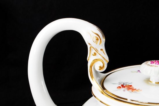 265 マイセン Meissen スワンハンドル ５つ花　ティーポット